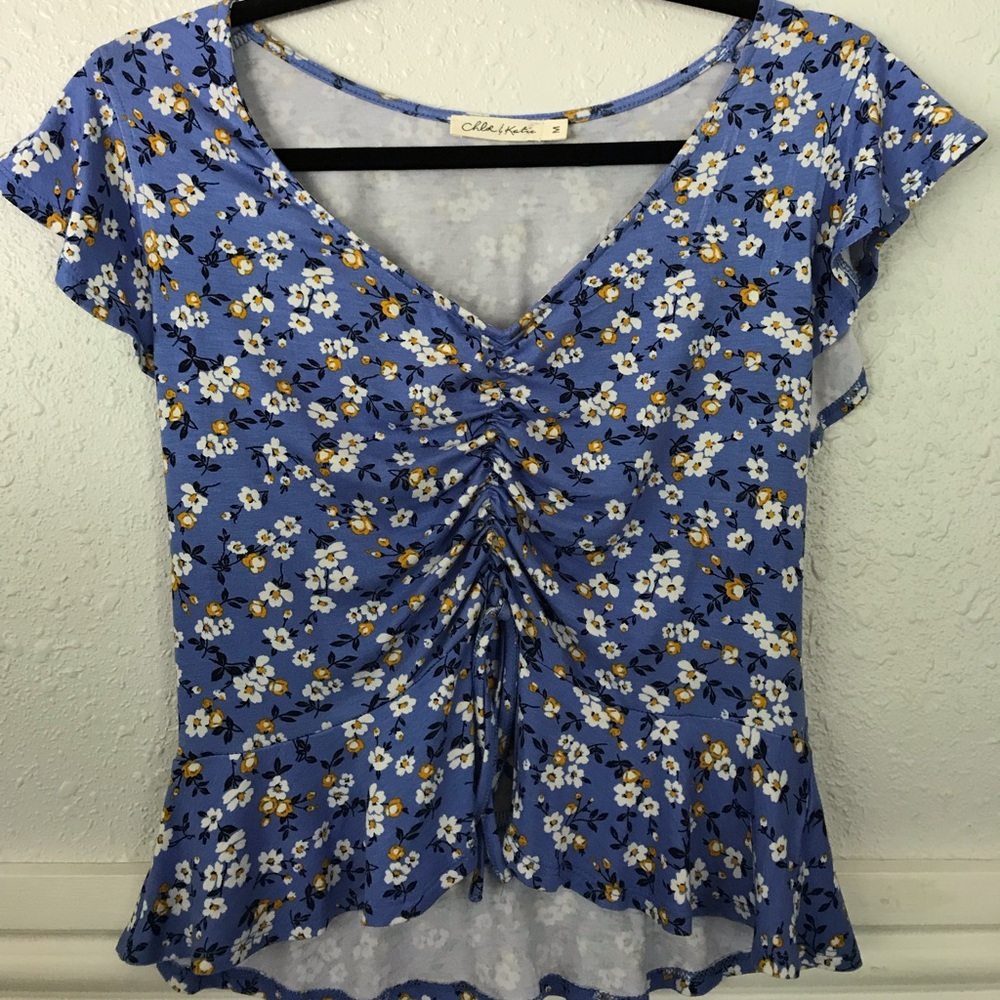 Ruched floral top